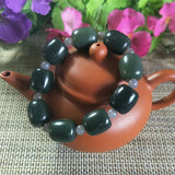 Hetian Jade Bucket Bead Bracelet Lucky Amulet Fine Jewelry