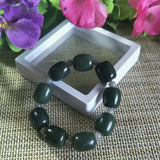 Hetian Jade Bucket Bead Bracelet Lucky Amulet Fine Jewelry