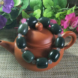 Hetian Jade Bucket Bead Bracelet Lucky Amulet Fine Jewelry