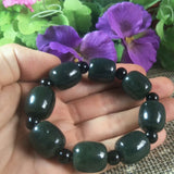 Hetian Jade Bucket Beads Jade Bracelet Fine Jewelry Lucky Exorcise Evil Spirits