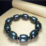 Hetian Jade Bucket Beads Jade Bracelet Fine Jewelry Lucky Exorcise Evil Spirits