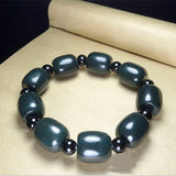Hetian Jade Bucket Beads Jade Bracelet Fine Jewelry Lucky Exorcise Evil Spirits