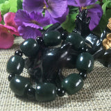 Hetian Jade Bucket Beads Jade Bracelet Fine Jewelry Lucky Exorcise Evil Spirits