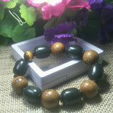 Natural Hetian Jade Bucket Beads Bracelet Lucky Auspicious Amulet