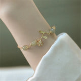 Hetian Jade Chain Bracelet with Rose Flower, Adjustable