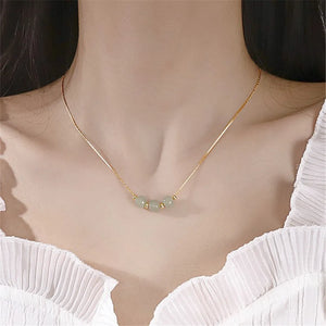 Sterling Silver Hetian Jade Charm Necklace for Women