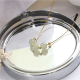 Sterling Silver Hetian Jade Charm Necklace for Women