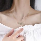 Sterling Silver Hetian Jade Charm Necklace for Women