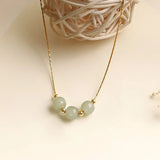 Sterling Silver Hetian Jade Charm Necklace for Women