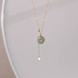 Hetian Jade Cheongsam Pendant Necklace 925 Silver Chalcedony Amulet