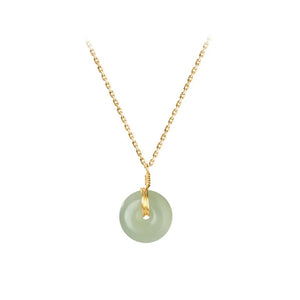 Hetian Jade Cheongsam Pendant Necklace 925 Silver Chalcedony Amulet