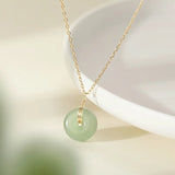 Hetian Jade Cheongsam Pendant Necklace 925 Silver Chalcedony Amulet