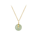 Hetian Jade Cheongsam Pendant Necklace 925 Silver Chalcedony Amulet