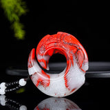Hetian Jade Chicken Blood Pendant Dragon Hook Safety Clasp