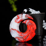 Hetian Jade Chicken Blood Pendant Dragon Hook Safety Clasp