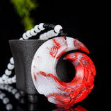 Hetian Jade Chicken Blood Pendant Dragon Hook Safety Clasp