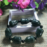 Natural Hetian Jade Chinese Cabbage Beads Jade Bracelet