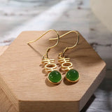 Natural Hetian Jade Double Happiness Jewelry Set