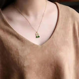 Natural Hetian Jade Double Happiness Jewelry Set