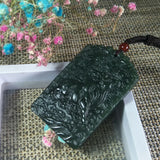 Natural Hetian Jade Double Sided Carving Cattle Jade Pendant