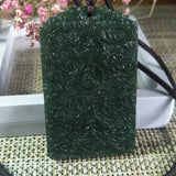 Natural Hetian Jade Double Sided Carving Cattle Jade Pendant
