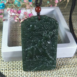 Natural Hetian Jade Double Sided Carving Cattle Jade Pendant
