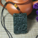 Natural Hetian Jade Dragon Phoenix Pendant Lucky Amulet