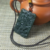 Natural Hetian Jade Dragon Phoenix Pendant Lucky Amulet