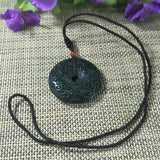 Natural Hetian Jade Double Sided Pendant Lucky Amulet