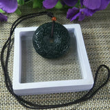 Natural Hetian Jade Double Sided Pendant Lucky Amulet