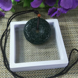 Natural Hetian Jade Double Sided Pendant Lucky Amulet