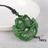 Natural Hetian Jade Double-Sided Fish Pendant Fine Jewelry Amulets
