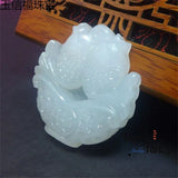 Natural Hetian Jade Double-Sided Fish Pendant Fine Jewelry Amulets