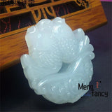 Natural Hetian Jade Double-Sided Fish Pendant Fine Jewelry Amulets