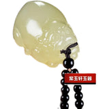 Hetian Jade Dragon Turtle Pixiu 3D Jadeite Necklace Luck Amulet