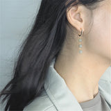 Hetian Jade Earrings 925 Silver Chinese Style Zircon Gem Jewelry