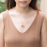 Hetian Jade Enamel Flower Pendant Retro Style Jewelry