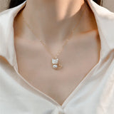 Hetian Jade Pearl Necklace Lazy Cat Pendant 14K Filled Chain Niche Women Jewelry