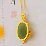Hetian Jade Gray Jade Carp Pendant Necklace S925 Sterling Silver Vintage Jewelry