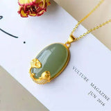 Hetian Jade Gray Jade Carp Pendant Necklace S925 Sterling Silver Vintage Jewelry