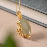 Hetian Jade Gray Jade Carp Pendant Necklace S925 Sterling Silver Vintage Jewelry