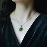 Hetian Jade Green Jade Pendant Necklace S925 Sterling Silver Gift