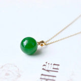 Hetian Jade Green Jade Pendant Necklace S925 Sterling Silver Chain