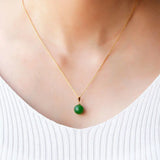 Hetian Jade Green Jade Pendant Necklace S925 Sterling Silver Chain