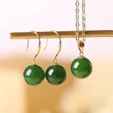 Hetian Jade Green Jade Pendant Necklace S925 Sterling Silver Chain