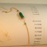 Natural Hetian Jade Green Jade Bracelet S925 Sterling Silver Lucky Tail