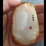 Hand-Carved Hetian Jade Guanyin Buddha Pendant Charm for Men Women