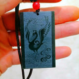 Hand Carved Phoenix Pendant Natural Hetian Jade Boutique Jewelry