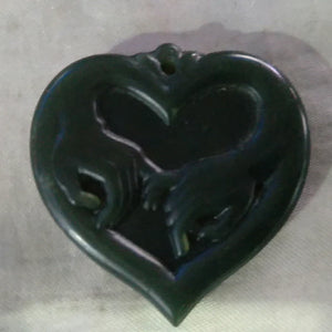 Natural Hetian Jade Hand Carving Hand in Hand Jade Pendant