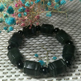 Natural Hetian Jade Carved Bracelet Lucky Exorcise Evil Spirits Safet Amulet